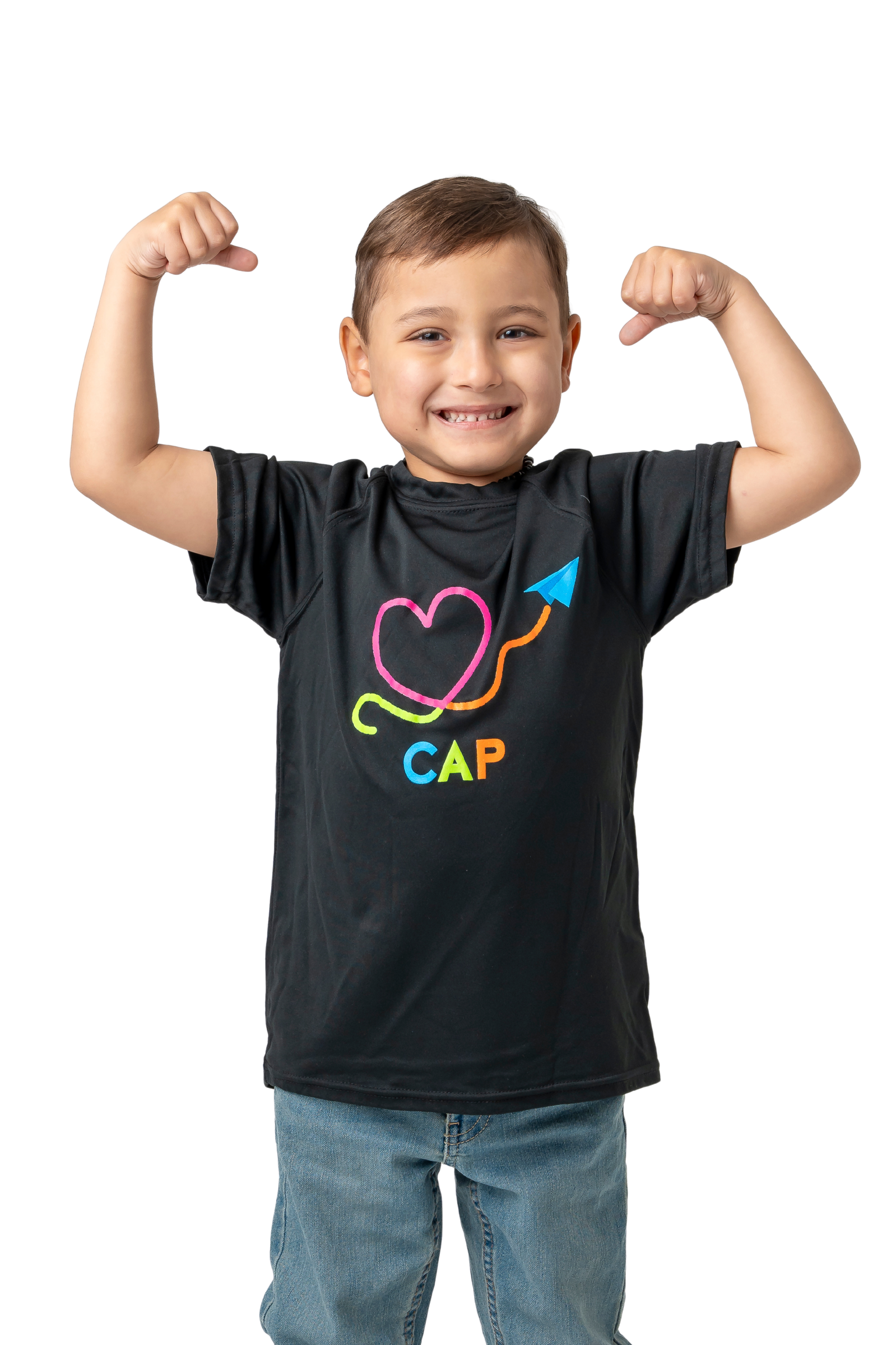 Niño de Fundación CAP con camiseta de la fundación